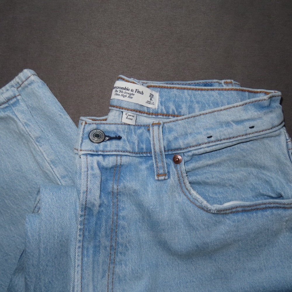 Abercrombie & Fitch Women's High Rise Jeans - Light Blue